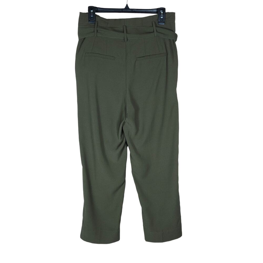 Madewell Womens Pants 4 Olive Green Paperbag Cropped Tapered Tie Waist Trouser - Picture 7 of 12